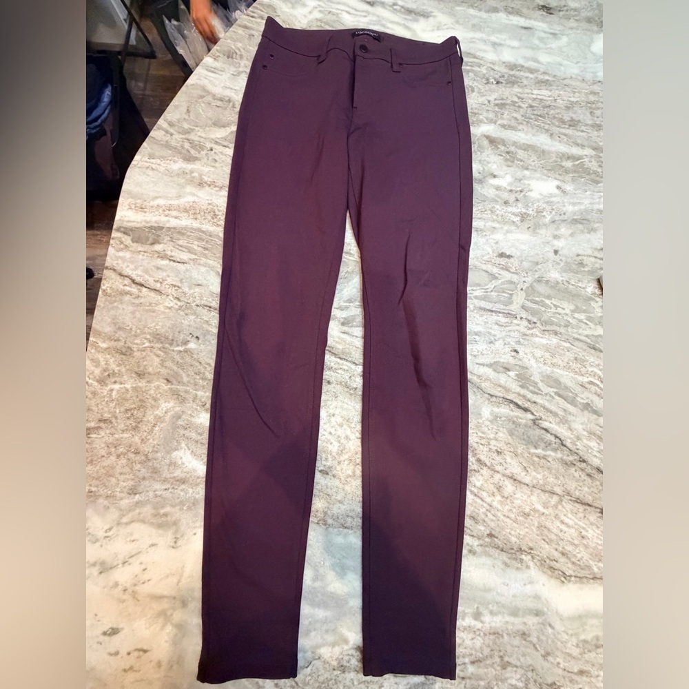 Liverpool Los Angeles Womens Burgundy Pants 29 Slim Straight Career Workwear